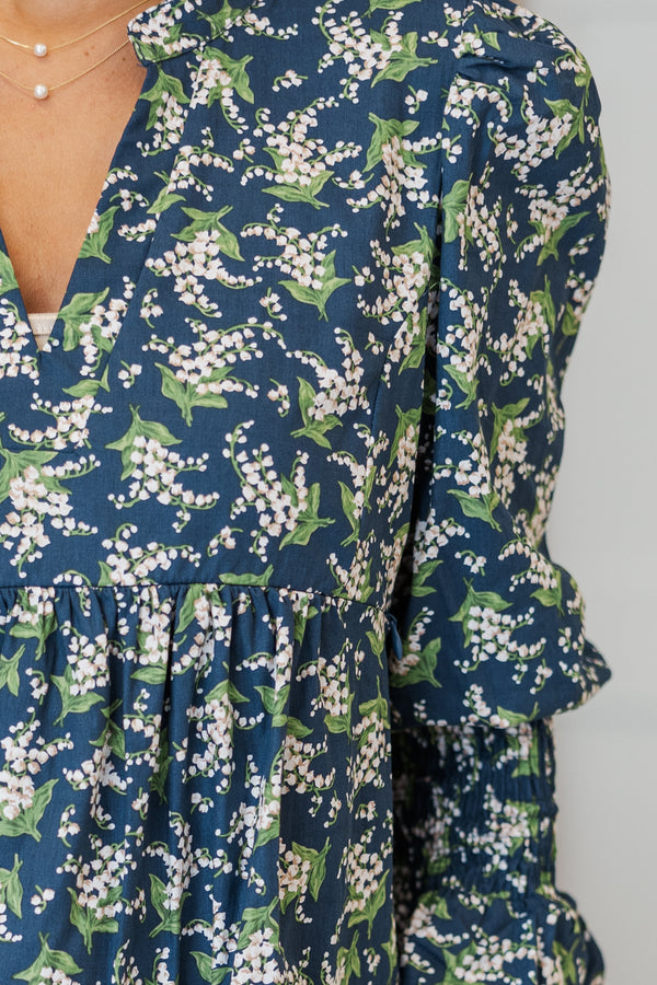 NURSING COLLECTION: In Your Happy Place Navy Floral Dress