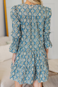 NURSING COLLECTION: In Your Happy Place Teal Medallion Print Dress