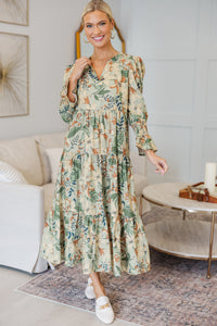 NURSING COLLECTION: What A Surprise Sage Floral Midi Dress