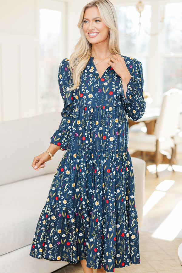 NURSING COLLECTION: What A Surprise Navy Floral Midi Dress, Medium - The Mint Julep Boutique | Women's Boutique Clothing NURSING COLLECTION: What A Surprise Navy Floral Midi Dress, Medium - The Mint Julep Boutique | Women's Boutique Clothing