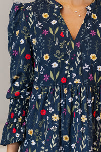 NURSING COLLECTION: What A Surprise Navy Floral Midi Dress