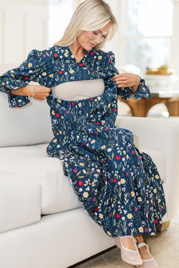 NURSING COLLECTION: What A Surprise Navy Floral Midi Dress, Medium - The Mint Julep Boutique | Women's Boutique Clothing NURSING COLLECTION: What A Surprise Navy Floral Midi Dress, Medium - The Mint Julep Boutique | Women's Boutique Clothing
