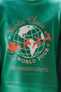 Girls: Santa's World Tour Emerald Graphic Sweatshirt