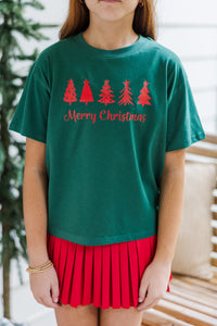 Girls: Tree Farm Emerald Graphic Tee