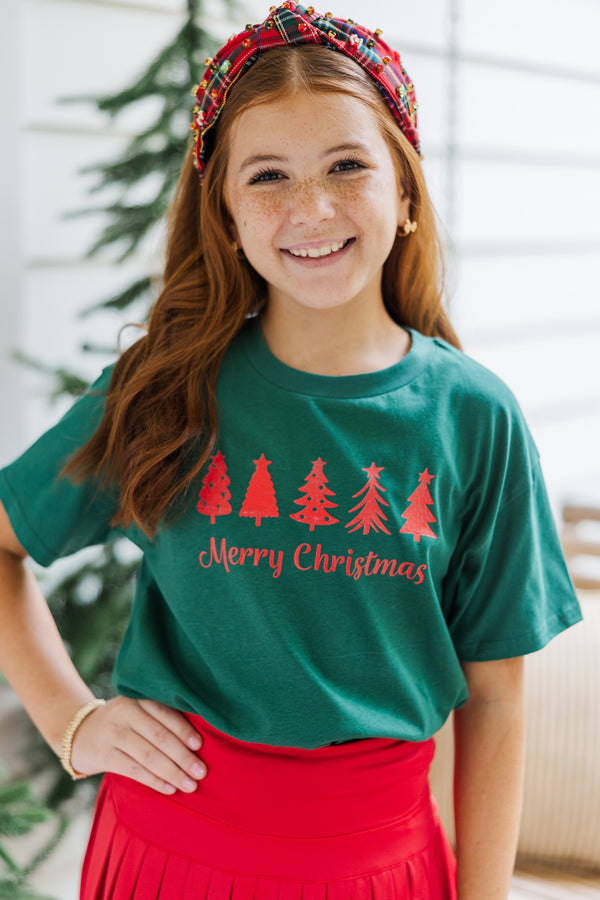 Girls: Tree Farm Emerald Graphic Tee