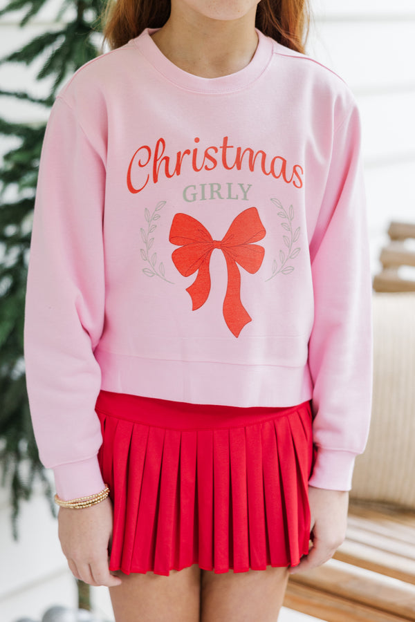 Girls: Christmas Girly Pink Graphic Sweatshirt