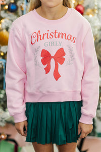 Girls: Christmas Girly Pink Graphic Sweatshirt