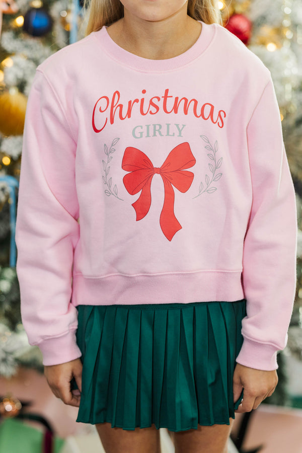 Girls: Christmas Girly Pink Graphic Sweatshirt