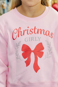 Girls: Christmas Girly Pink Graphic Sweatshirt