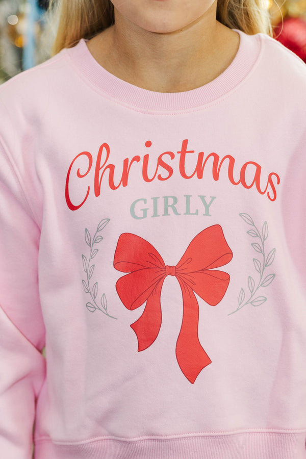 Girls: Christmas Girly Pink Graphic Sweatshirt