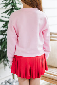 Girls: Christmas Girly Pink Graphic Sweatshirt