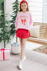 Girls: Christmas Girly Pink Graphic Sweatshirt