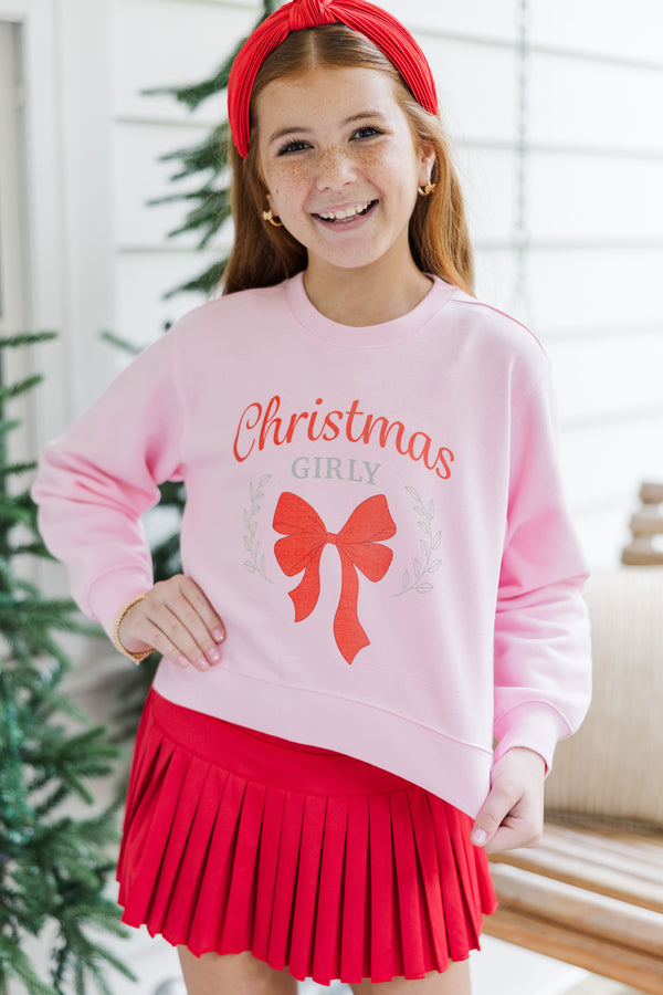 Girls: Christmas Girly Pink Graphic Sweatshirt