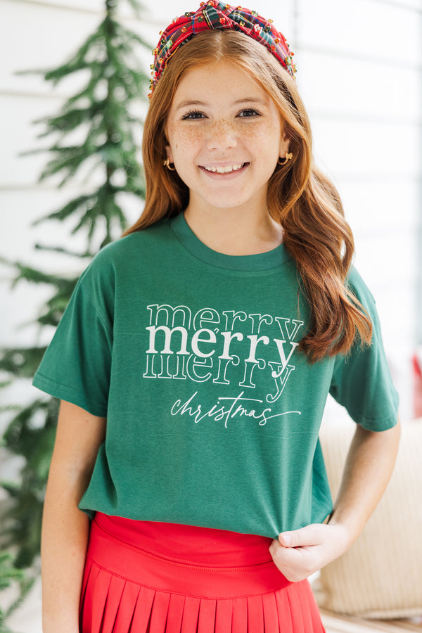 Girls: Always Merry Emerald Graphic Tee