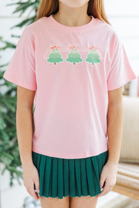 Girls: Girly Christmas Pink Graphic Tee