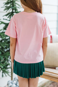 Girls: Girly Christmas Pink Graphic Tee