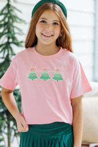 Girls: Girly Christmas Pink Graphic Tee