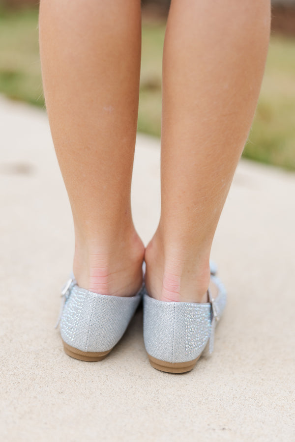 Girls: The Harlow Silver Rhinestone Flat