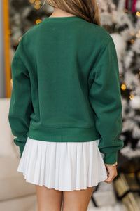 Girls: Christmas Means More Emerald Embroidered Sweatshirt