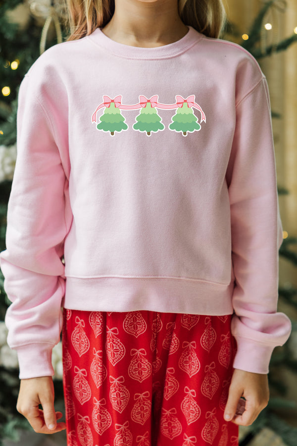 Girls: Girly Christmas Pink Graphic Sweatshirt