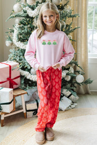 Girls: Girly Christmas Pink Graphic Sweatshirt