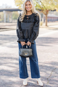 Just A Thought Black Bow Blouse