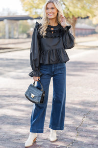 Just A Thought Black Bow Blouse