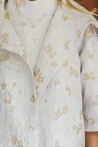 Best Days Are Here Cream Floral Brocade Jacket