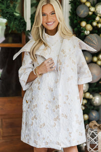 Best Days Are Here Cream Floral Brocade Jacket