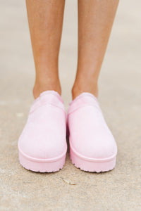 Girls: The Sadie Pink Slide On Booties