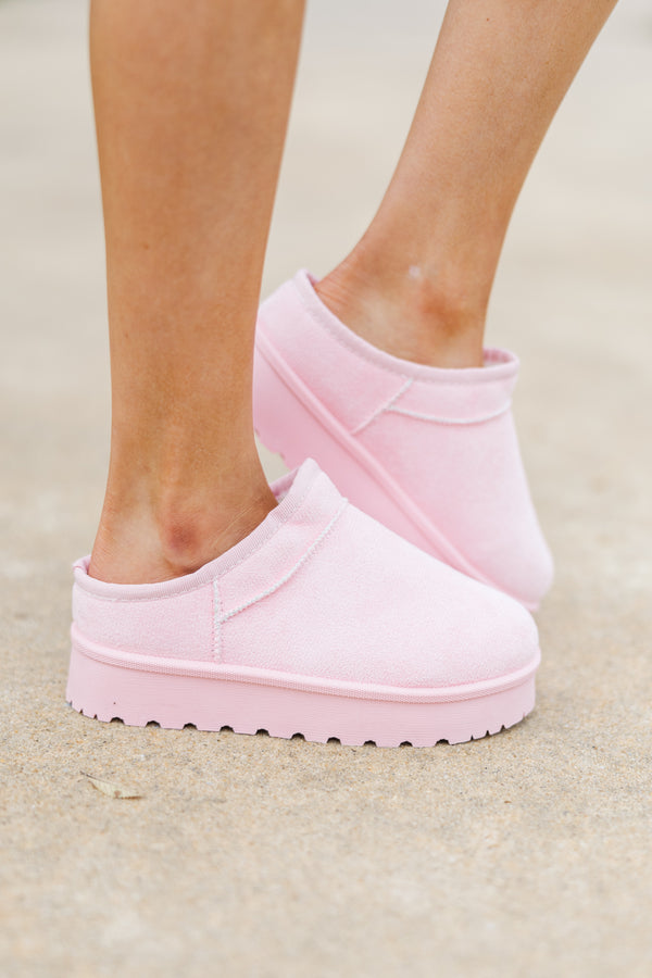 Girls: The Sadie Pink Slide On Booties