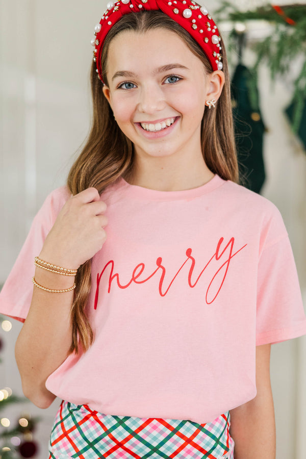 Girls: So Merry Pink Graphic Tee