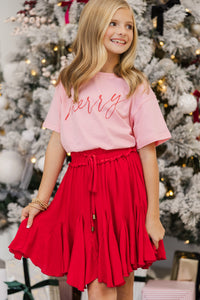 Girls: So Merry Pink Graphic Tee