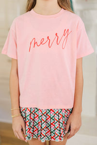 Girls: So Merry Pink Graphic Tee