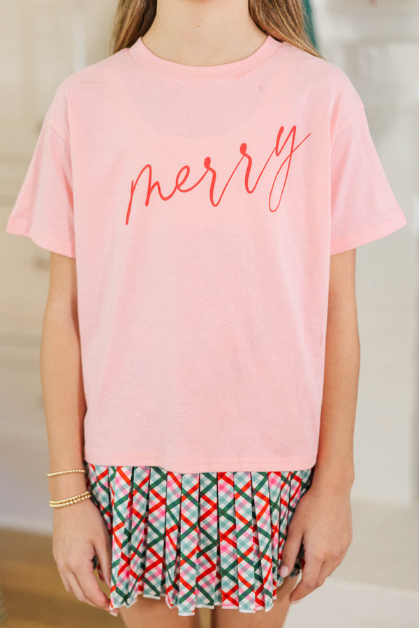 Girls: So Merry Pink Graphic Tee