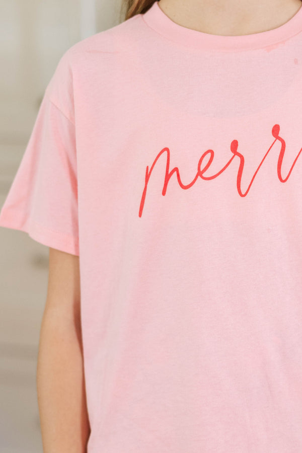Girls: So Merry Pink Graphic Tee