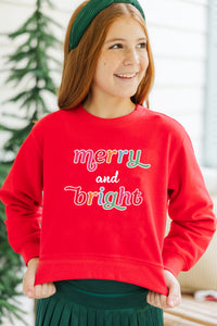 Girls: Merry Merry Red Graphic Sweatshirt