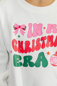 Girls: In My Christmas Era White Graphic Sweatshirt