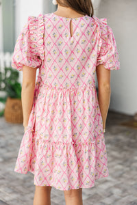 It's Your Destiny Pink Ditsy Floral Dress