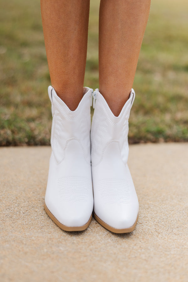 Girls: The Gracen White Booties