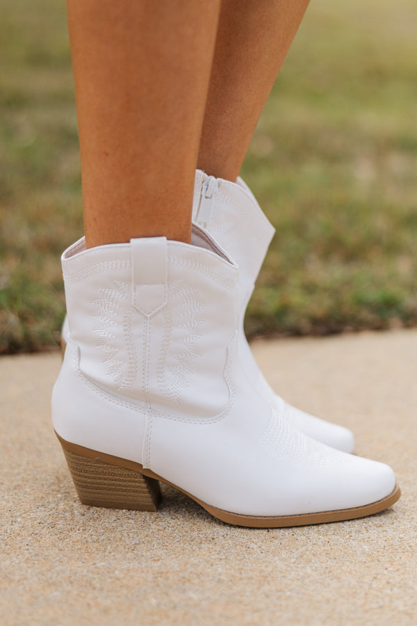 Girls: The Gracen White Booties