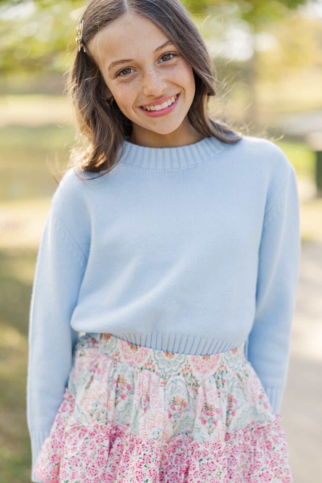 Girls: The Lucy Light Blue Sweater – Shop the Mint