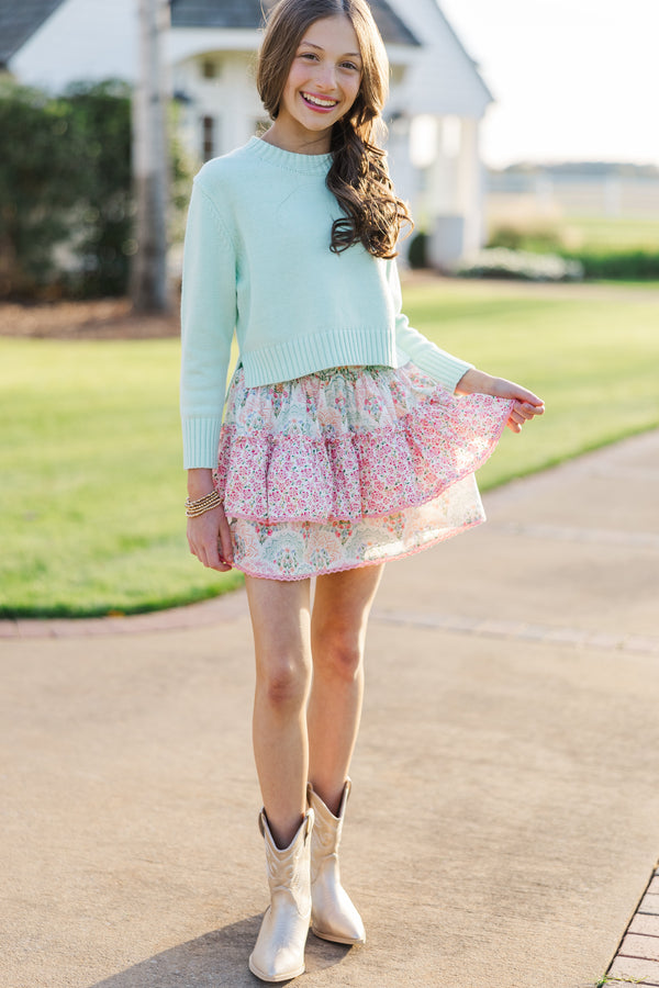 Girls: The Lucy Mint Green Sweater