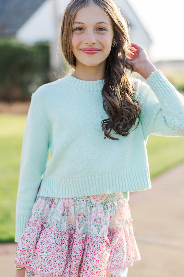 Girls: The Lucy Mint Green Sweater