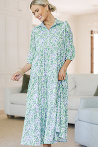 NURSING COLLECTION: Love Found Lavender Ditsy Floral Tiered Midi Dress