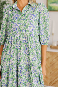 NURSING COLLECTION: Love Found Lavender Ditsy Floral Tiered Midi Dress