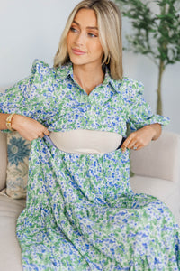 NURSING COLLECTION: Love Found Lavender Ditsy Floral Tiered Midi Dress