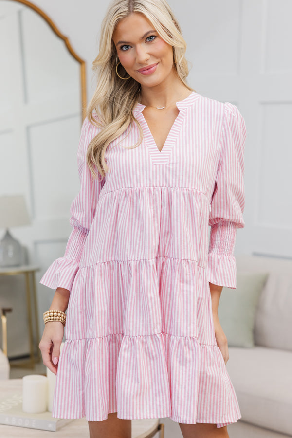 NURSING COLLECTION: In Your Happy Place Pink Striped Dress