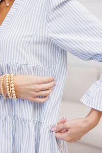 NURSING COLLECTION: In Your Happy Place Blue Striped Dress