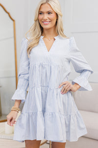 NURSING COLLECTION: In Your Happy Place Blue Striped Dress